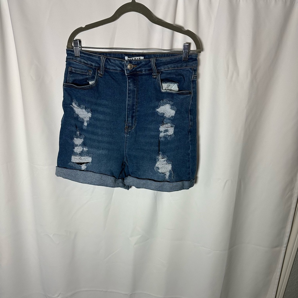 Wax 2x Distressed Denim Women Shorts